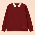 9INE Burgundy Rugby Polo